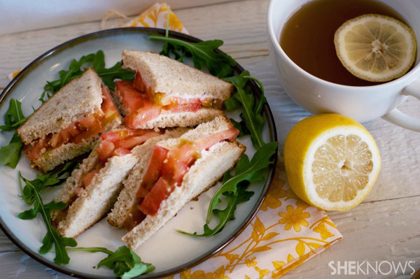 Fresh tomato tea sandwiches