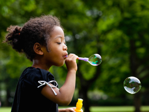 Blowing bubbles on Earth Day