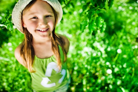 Young girl outdoors on Earth Day