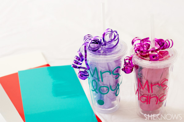 Personalized teacher drink cup