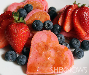 Strawberry Heart pancakes 2