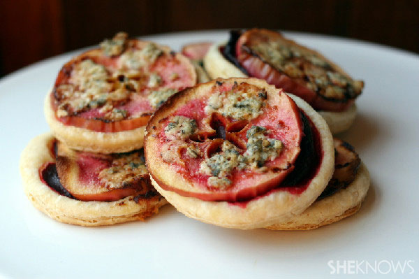 Beet, apple and blue cheese tarts
