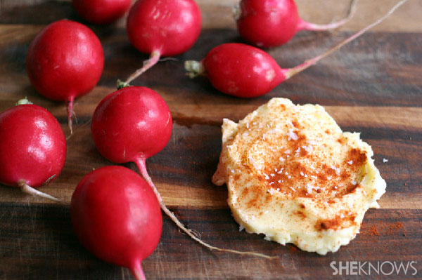 Radishes with smoky butter