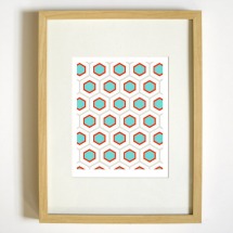 Graphic Geometric Honeycomb Pattern Art Print