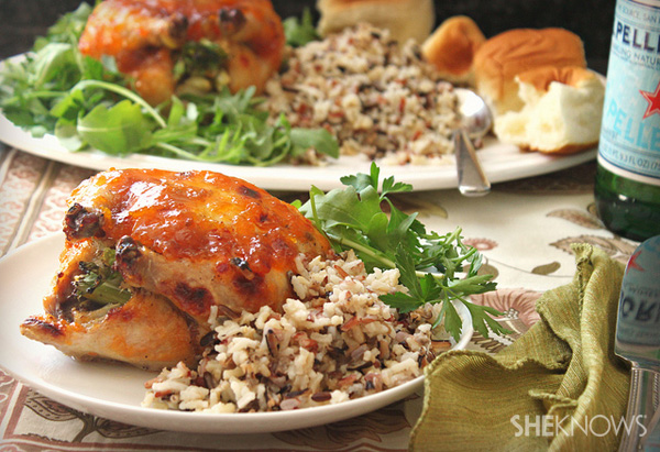 Roasted glazed Cornish game hen recipe