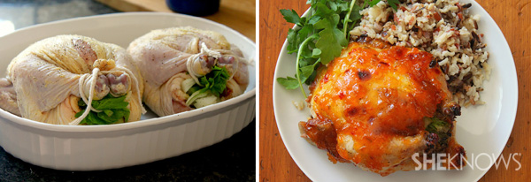 Roasted glazed Cornish game hen recipe