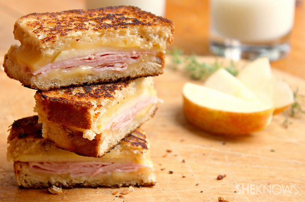 Smoked Gouda, ham and apple grilled cheese