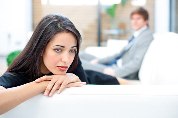 Unhappy woman thinking about relationship