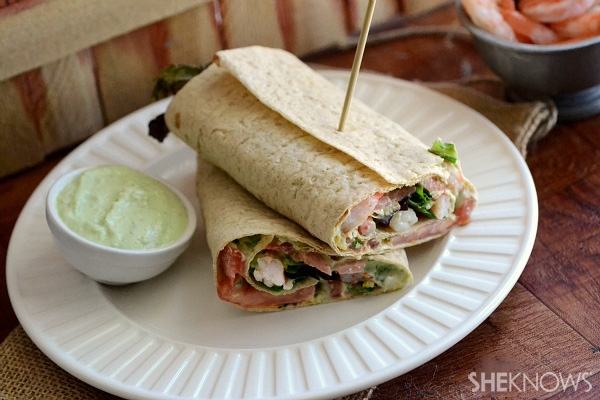 Fresh shrimp wrap with Green Goddess dressing