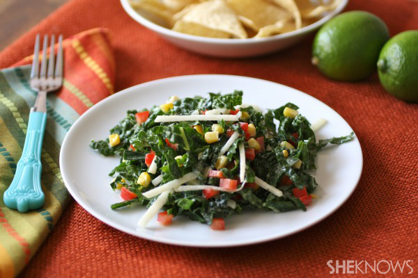 Southwestern kale salad with lime dressing