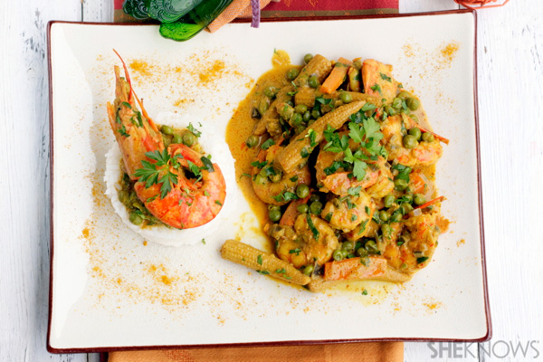 Yellow curry shrimp