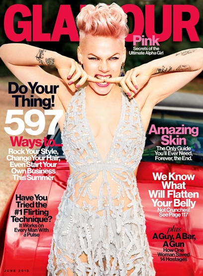 Pink on June 2013 Glamour magazine cover