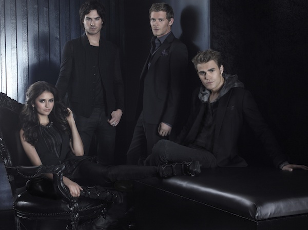 Stefan, Damon, Elena and Klaus in The Vampire Diaries