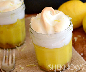 Lemon meringue pie layered jar