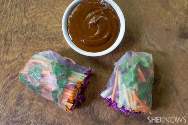 Summer Rolls with Spicy Peanut Dipping Sauce | SheKnows