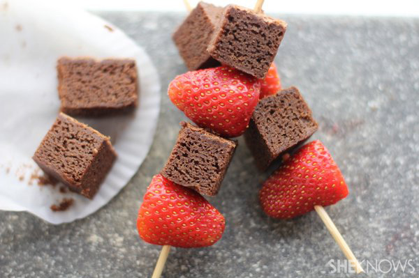 Brownie and Fruit Kabobs