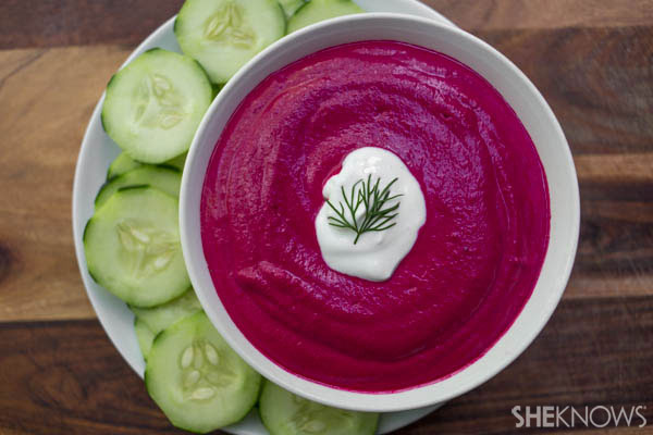 Organic beet and yogurt dip
