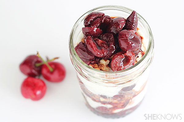 Organic roasted cherry parfaits