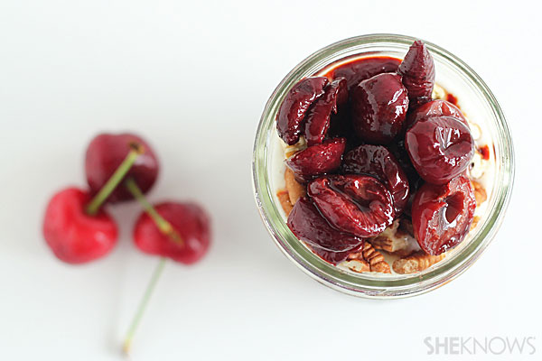 Organic roasted cherry parfaits