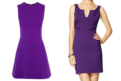 purple shift dress