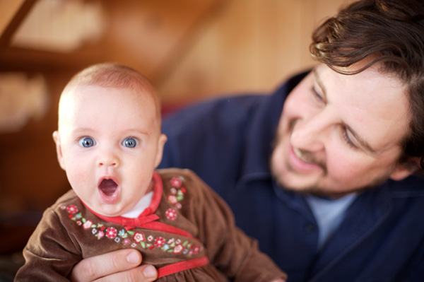 Dad with baby daughter