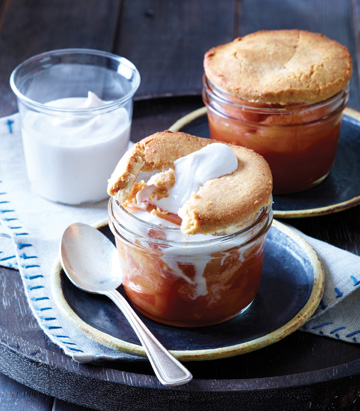Upside-down Apple Tartlets with Coconut Whipped Cream