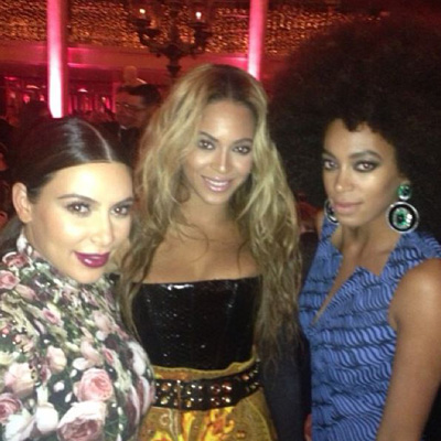Kim Kardashian, Beyonce Knowles and Solange Knowles