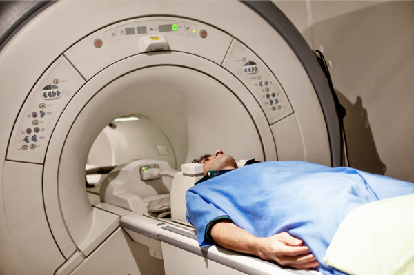 Man having CAT scan