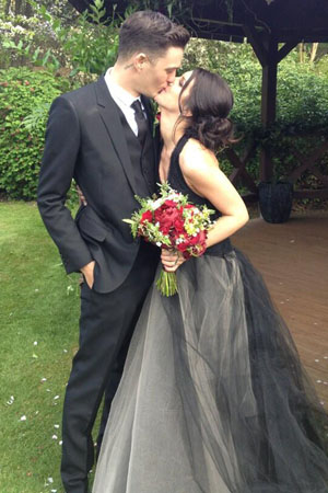 Shenae Grimes' black wedding dress