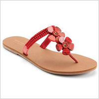 Beaded floral flip flops