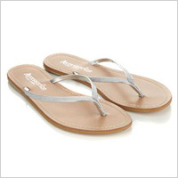 Metallic flip flops