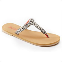 T-strap studded flip flops