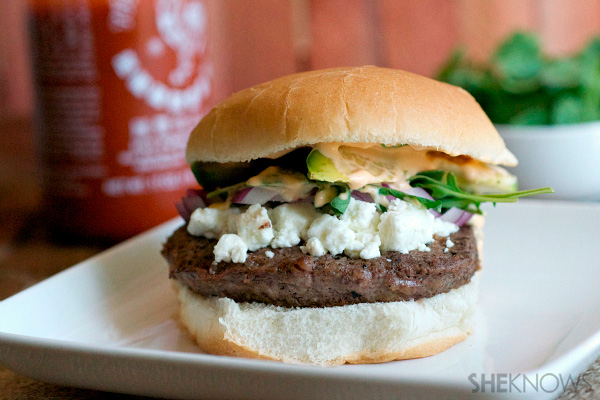 Goat cheese, avocado & arugula burger