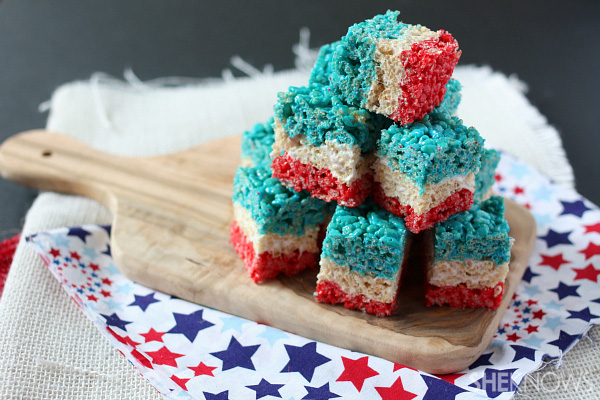 4th of July layered krispy treats