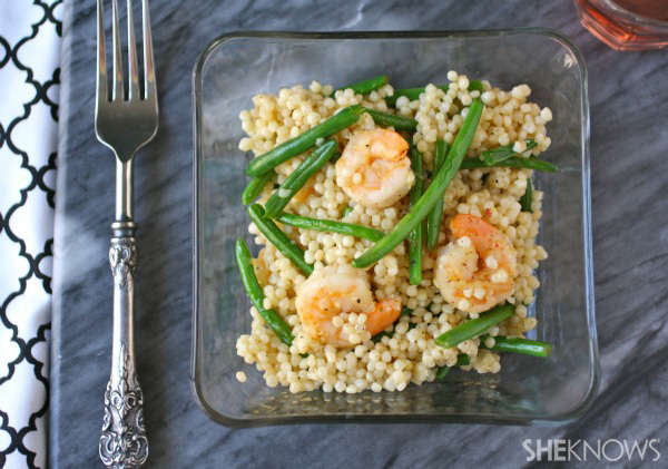 Shrimp, green bean and couscous salad