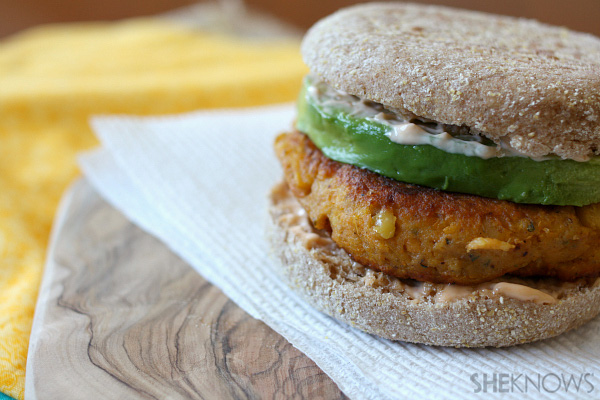 Sweet potato burgers with chipotle mayo