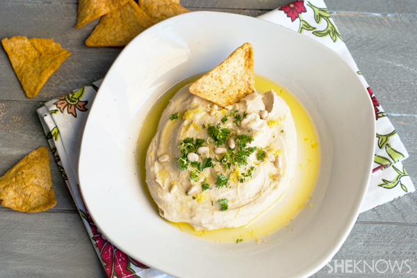 Sunny meyer lemon & pine nut hummus