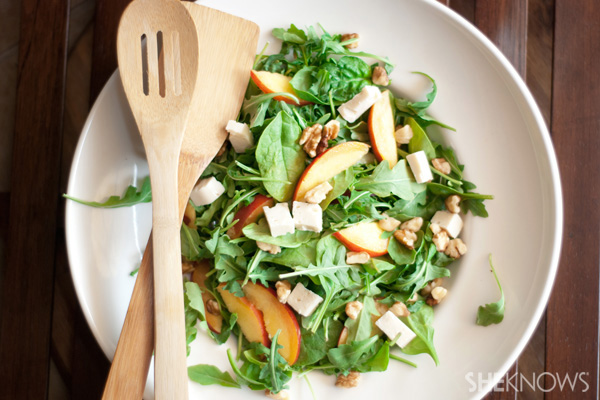 Summer nectarine salad with fresh basil dressing
