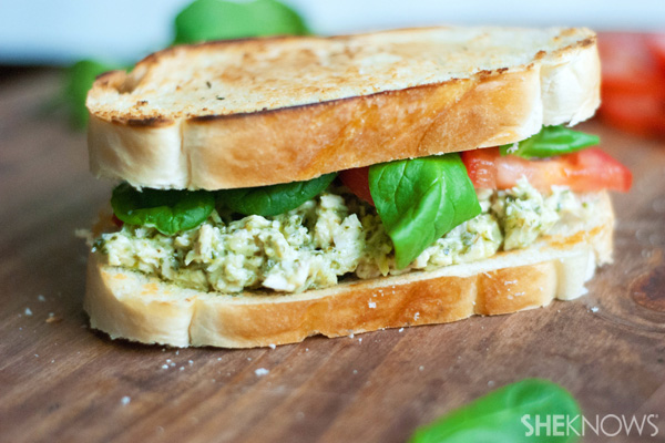 Rotisserie pesto chicken salad sandwiches recipe