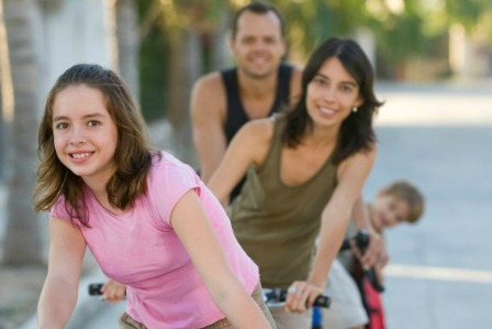 Family biking