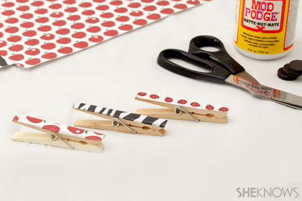 Decoupage clothespin magnet