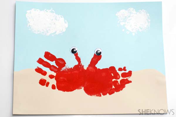Handprint crab craft - Ocean crafts for kids