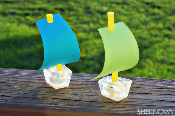 Ice cube sailboats
