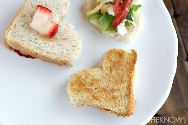 Heart-shaped sandwiches