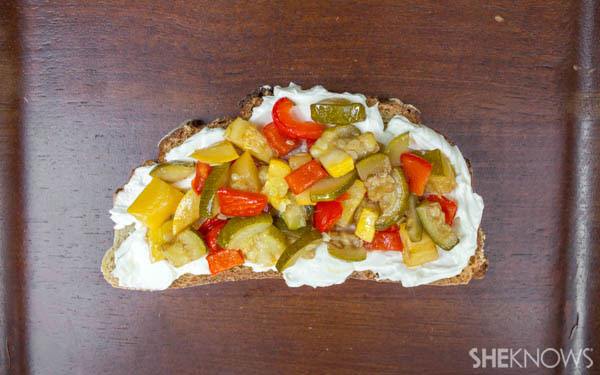 Summer vegetable tartine