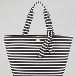 Striped tote bag