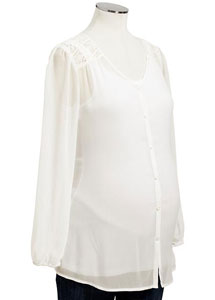 Maternity Lace-Yoke Chiffon Blouse from Old Navy