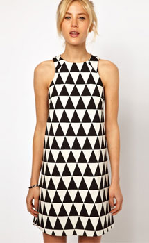 ASOS Shift Dress In Triangle Jacquard