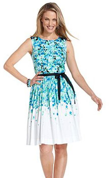 Sleeveless A-Line Floral-Print