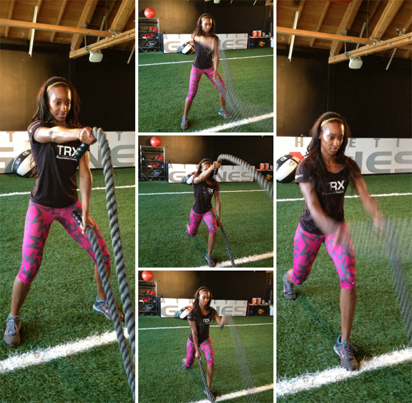 Quarter Squat with alternating waves and reverse lunge